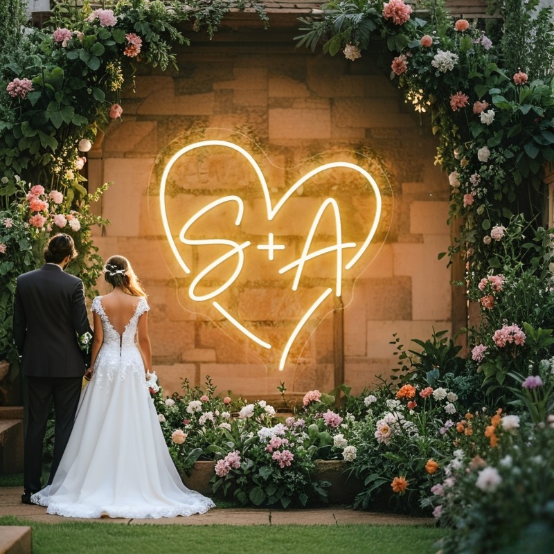 Custom Initials Heart LED Neon - đánh giá và giá Photography Graduation